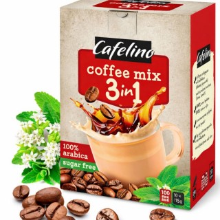 Cafelino – Băutură instant 3 în 1 fără zahăr 15 g – 10 bucăți în cutie
