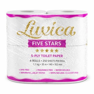Luxica – hârtie igienică, set 4 role, 5 straturi