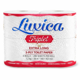 Luxica – hârtie igienică, set 4 role,3 straturi