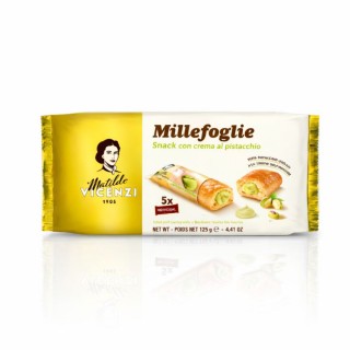 Snack Millefoglie – Biscuiți cu cremă de fistic - 125 g