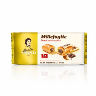 Snack Millefoglie – Biscuiți cu cremă de alune de pădure - 125 g