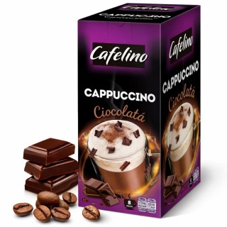 Cafelino – Băutură instant Cappuccino Ciocolată 17 g – 8 bucăți în cutie